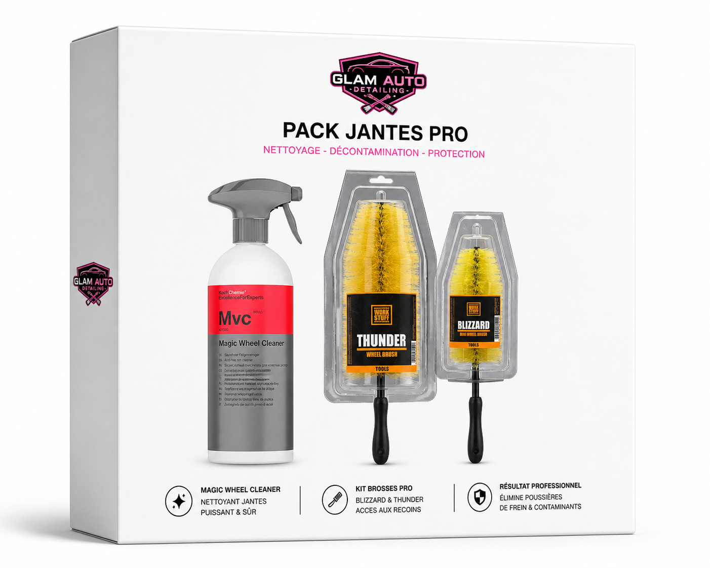 Pack nettoyage jantes MWC Koch Chemie + Brosses jantes L & XL