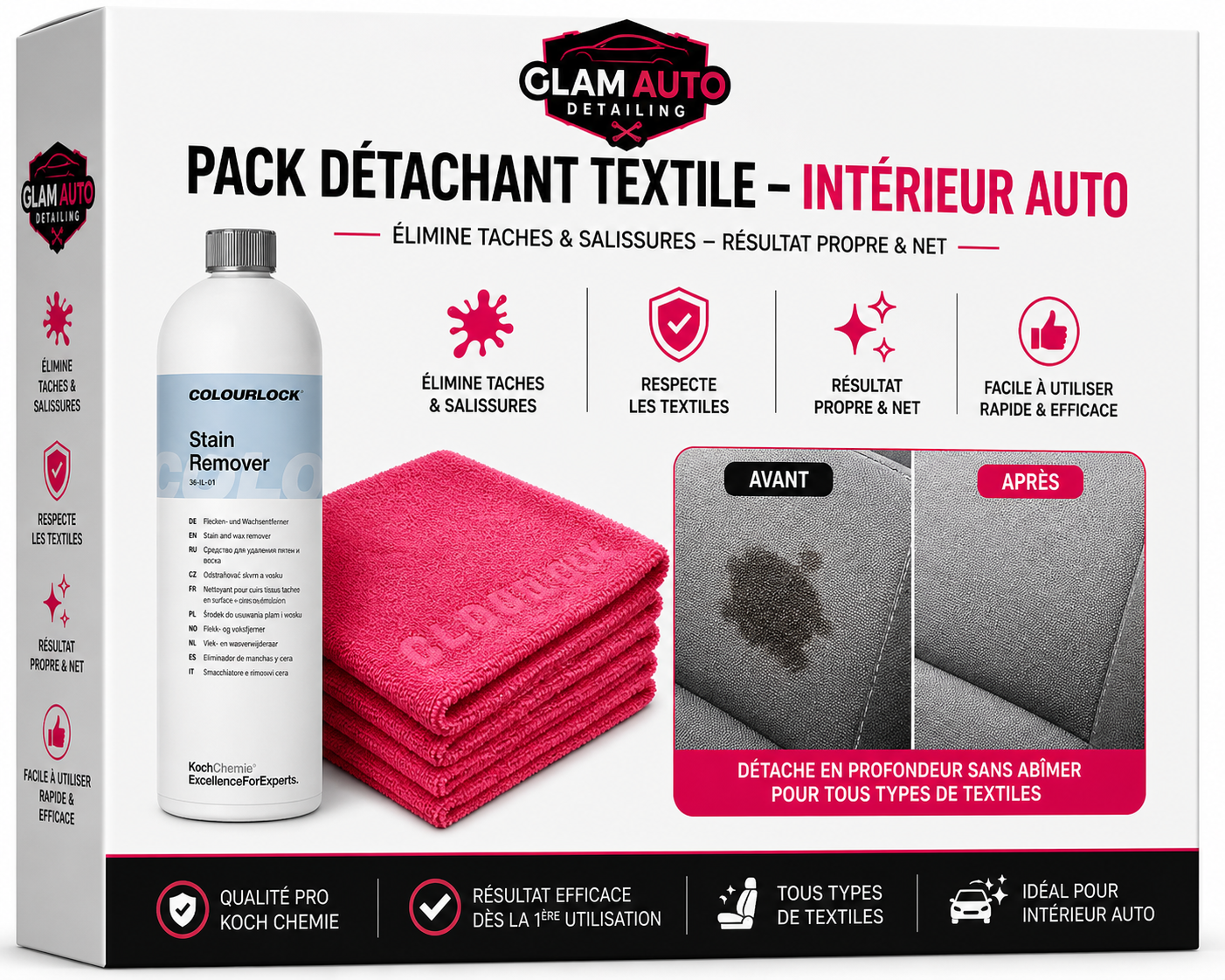 Pack détachant textile Stain Remover Koch Chemie + 6 Pink Velvet