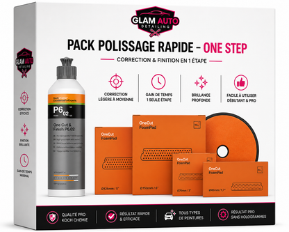 Pack polissage rapide One Step ( One Cut & Finish P6.02 250 ml + pad 126mm)