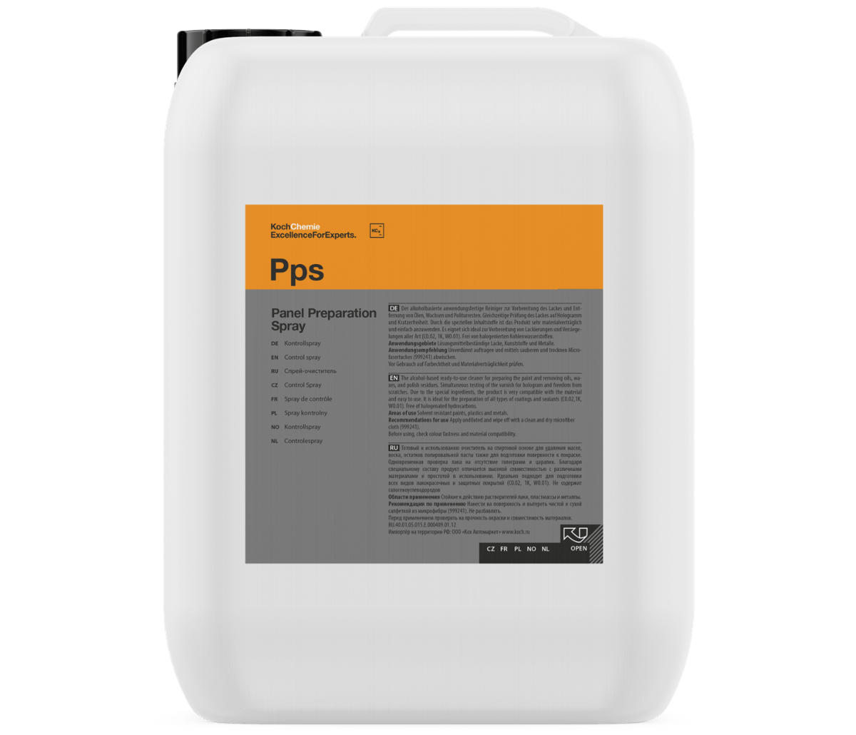 Bidon de nettoyant dégraissant Koch-Chemie Panel Preparation Spray PPS proposé par Glam auto Detailing