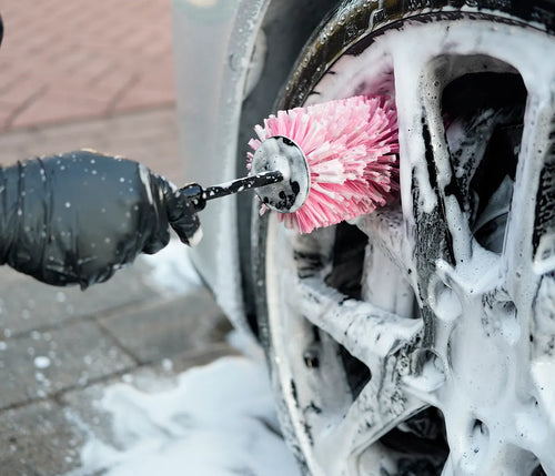 Brosse à Jantes Flexible Rose – 34 cm