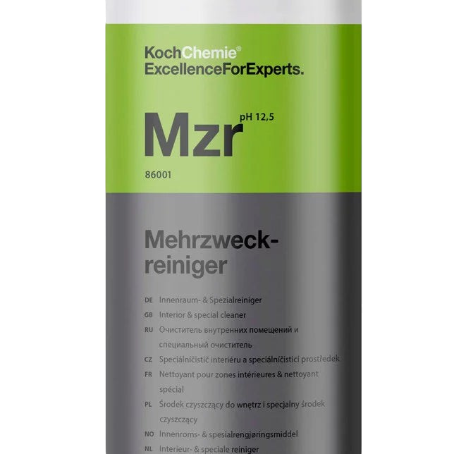 Flacon de nettoyant universel concentré MZR Koch Chemie vendu par Glam auto Detailing pour l'entretien intérieur auto
