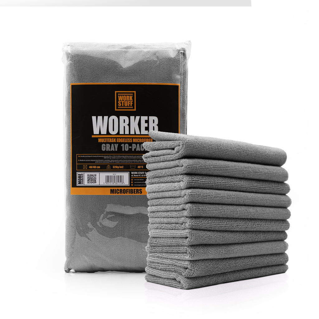 WORKER – Microfibre de detailing 40 × 40 cm Lot de 10