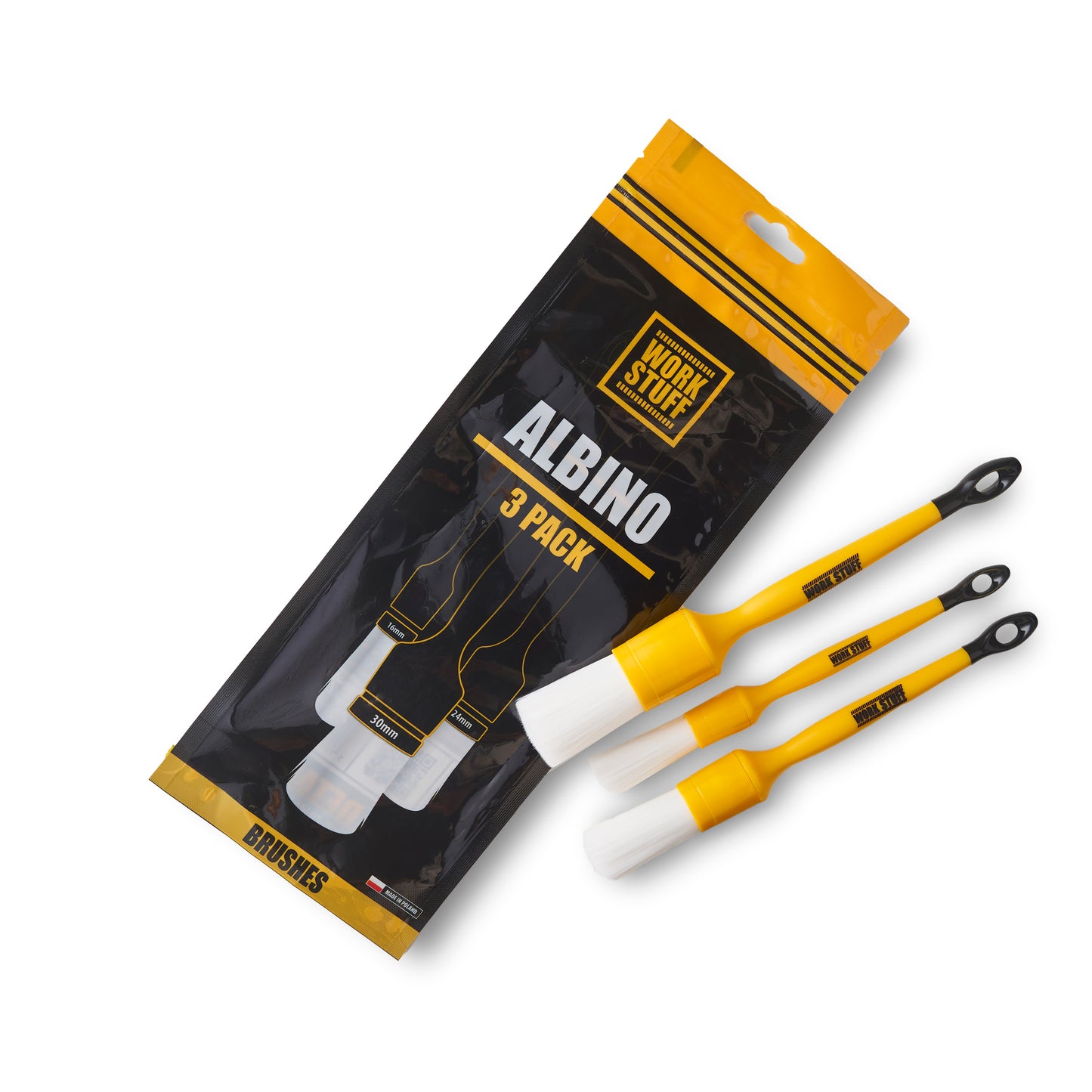 DETAILING BRUSH ALBINO- Pinceau detailing surfaces délicates lot de 3
