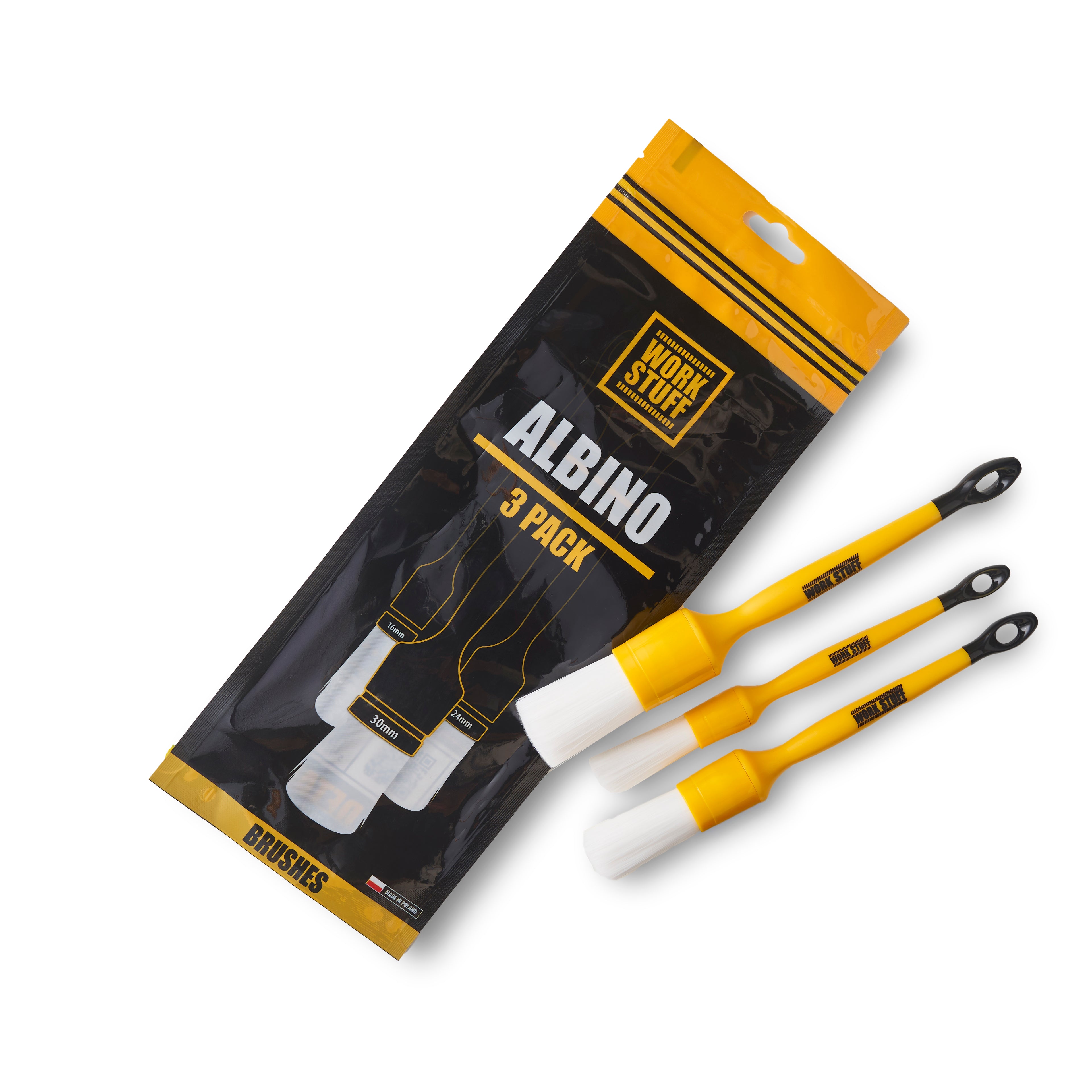 DETAILING BRUSH ALBINO- Pinceau detailing surfaces délicates lot de 3