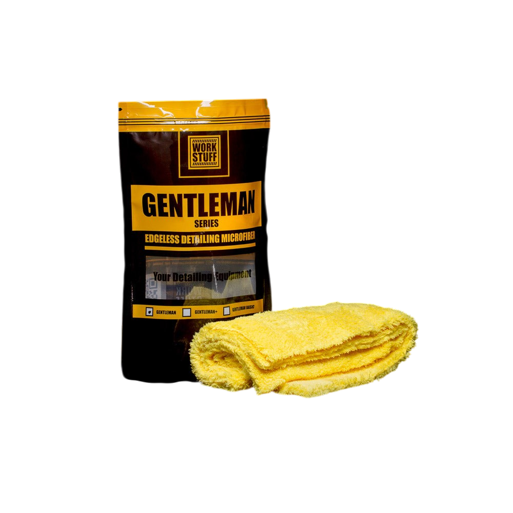 Microfibre de detailing jaune Glam auto Detailing Work Stuff Gentleman 40x40 cm sans couture pour carrosserie
