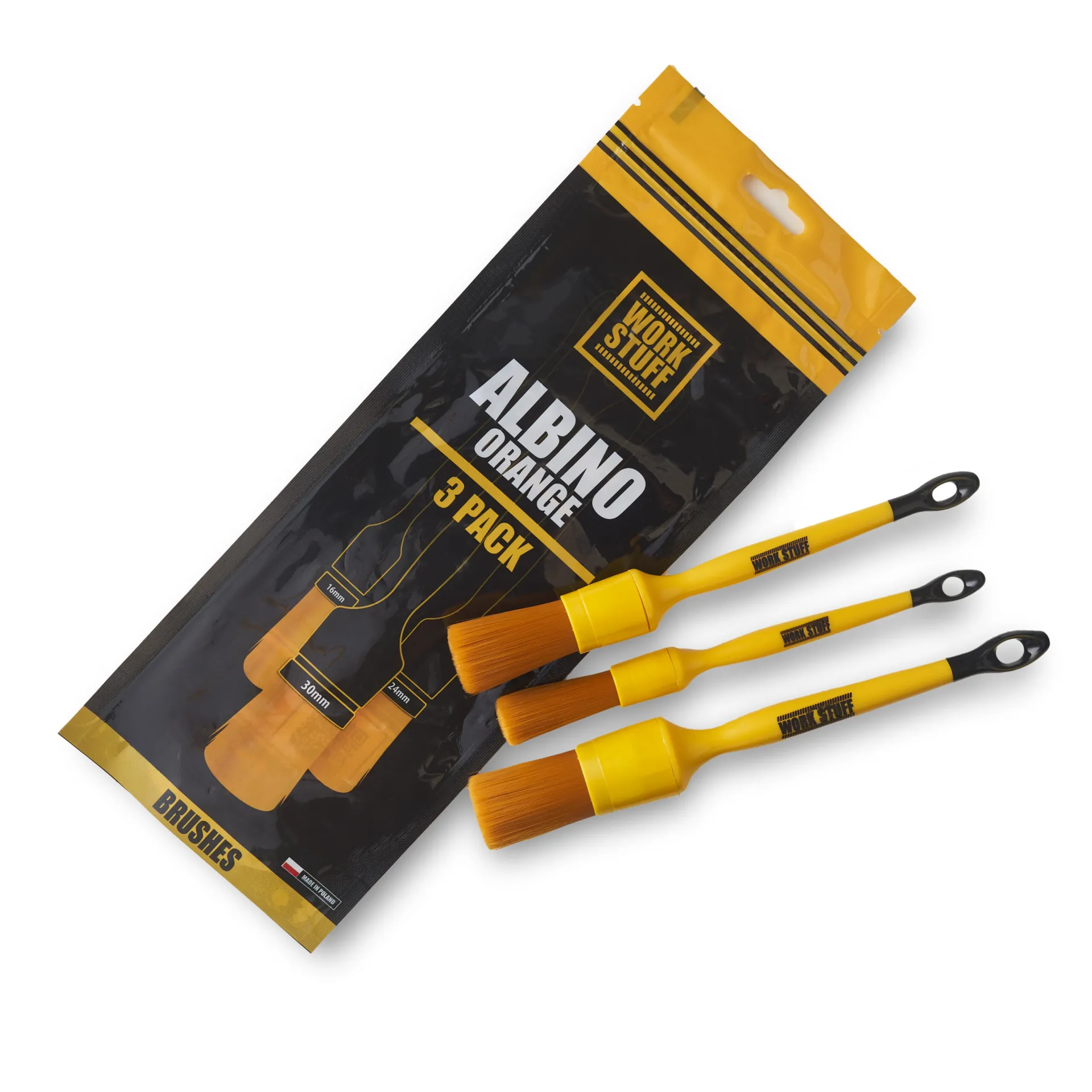 Detailing Brush Orange 3 Pack – Pinceaux Ultra Doux (16mm / 24mm / 30mm)