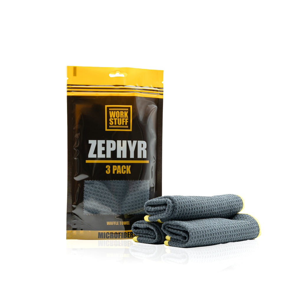 ZEPHYR WAFFLE TOWEL – Microfibres vitres gaufrées 35 × 35 cm (3 pièces)